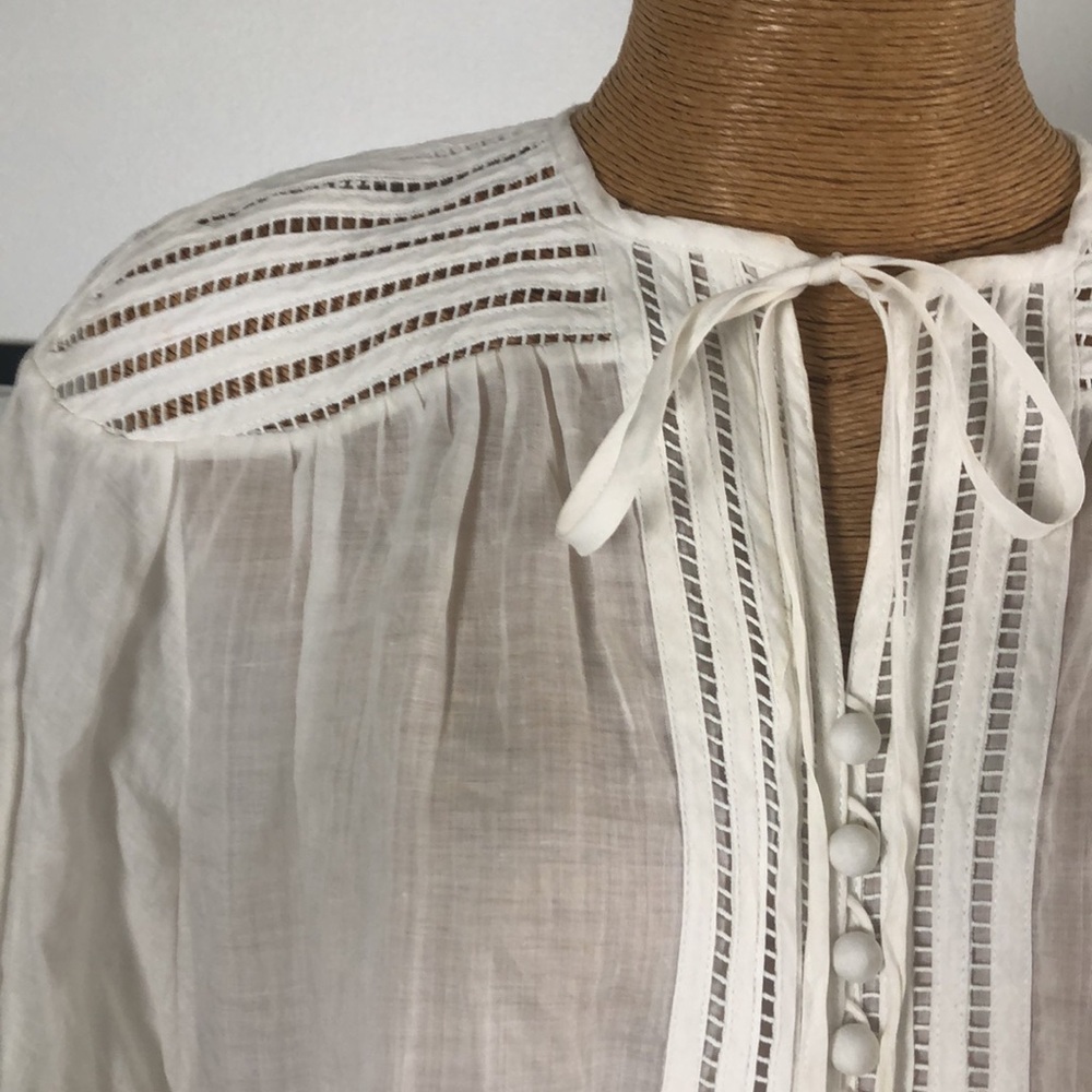 ZIMMERMAN Elegant White Blouse Size 3 - Picture 6 of 16